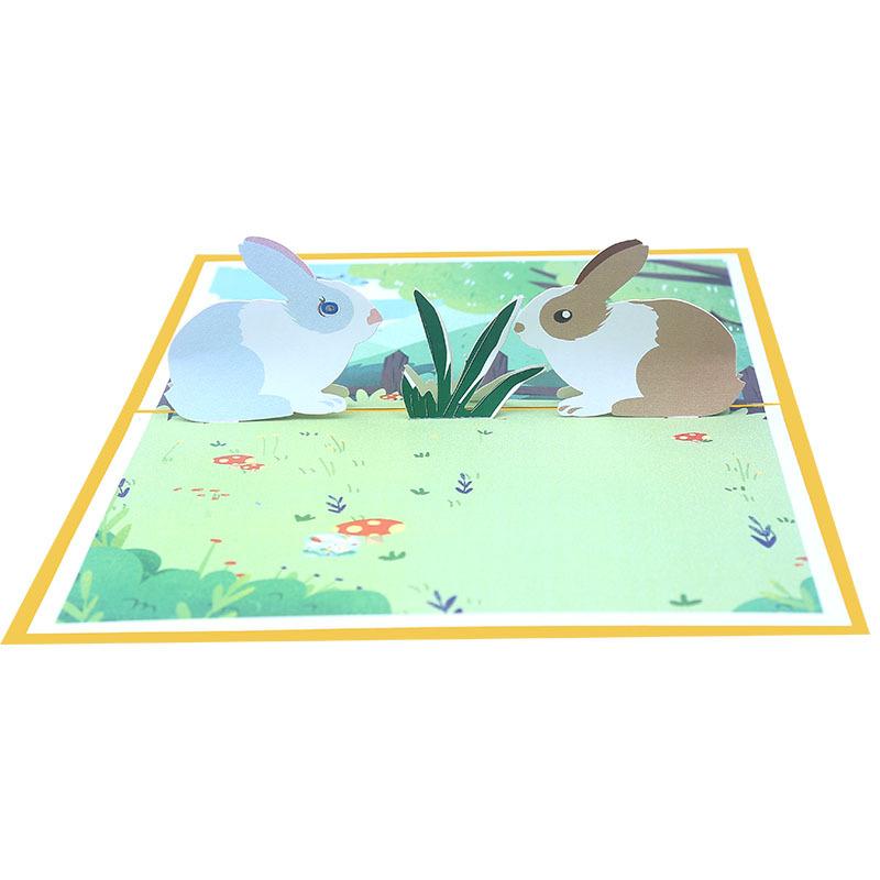 Bunnies Pop Up Card - Q&T 3D Cards and Envelopes