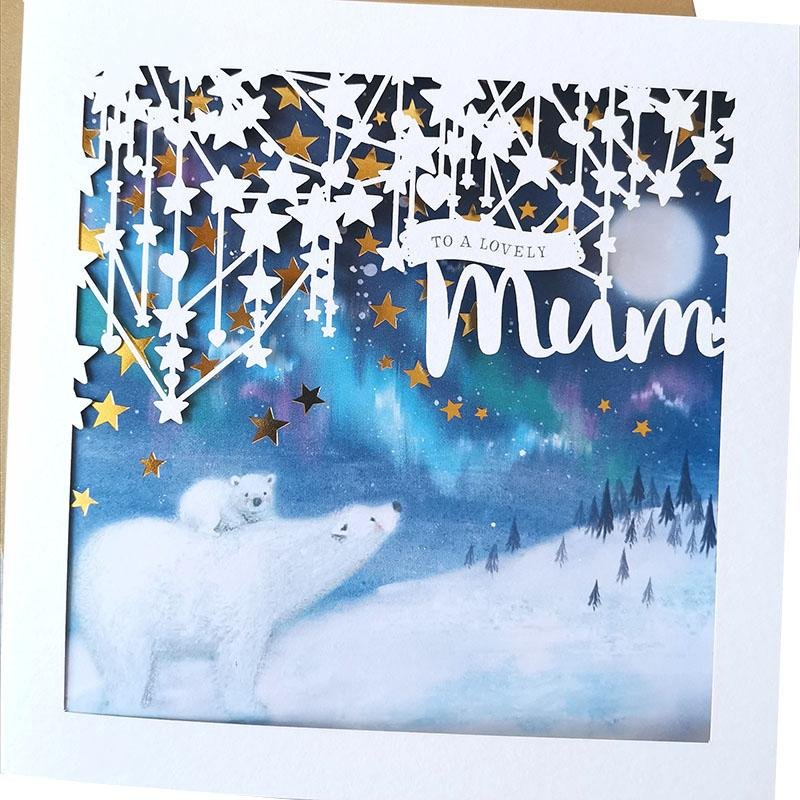 Christmas Card for Mum - Winter Night - Q&T 3D Cards and Envelopes