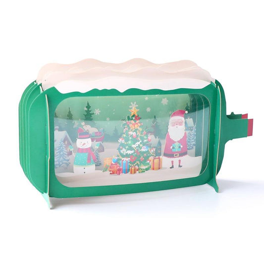 Christmas Tunnel Card - Bottle Shape - Q&T 3D Cards and Envelopes