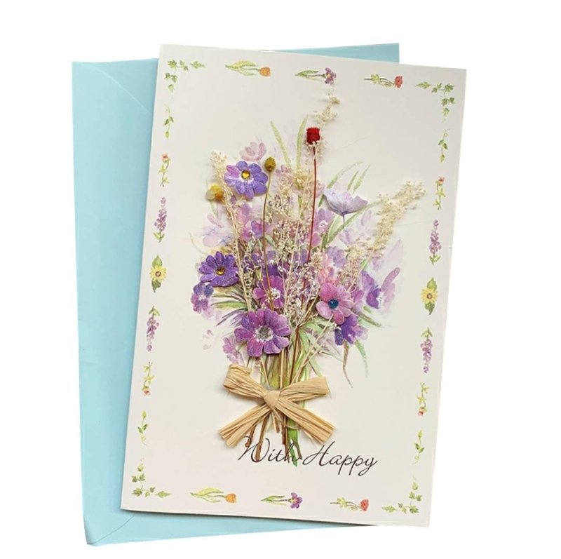 Dry Flowers Cards - New Series - Q&T 3D Cards and Envelopes