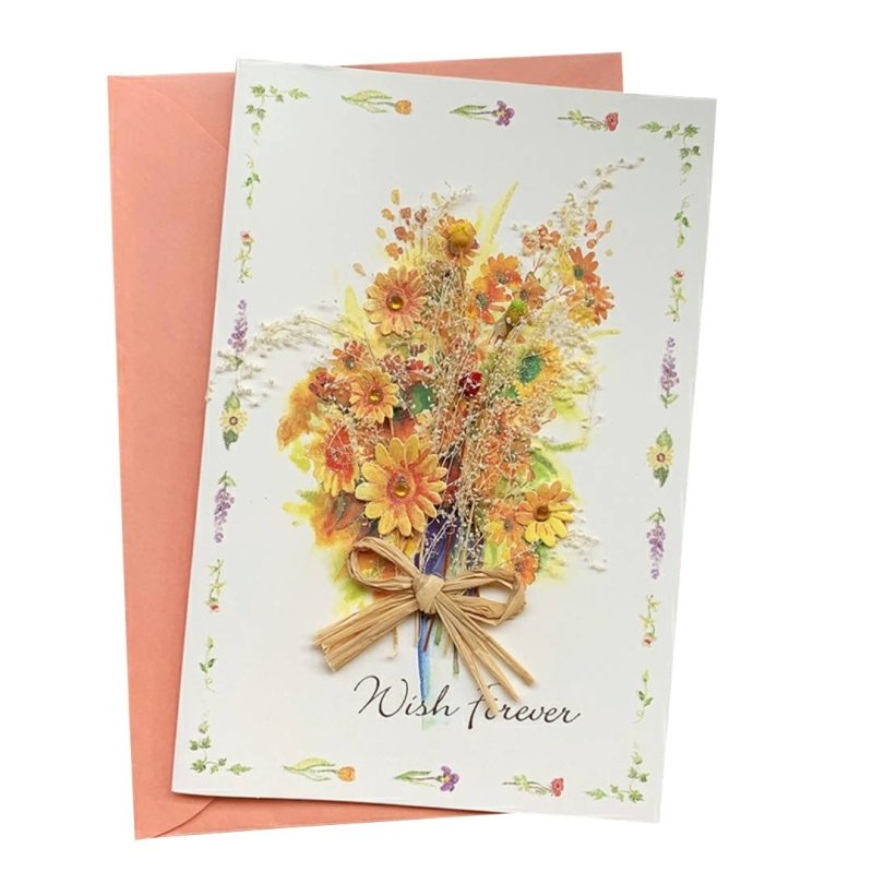 Dry Flowers Cards - New Series - Q&T 3D Cards and Envelopes