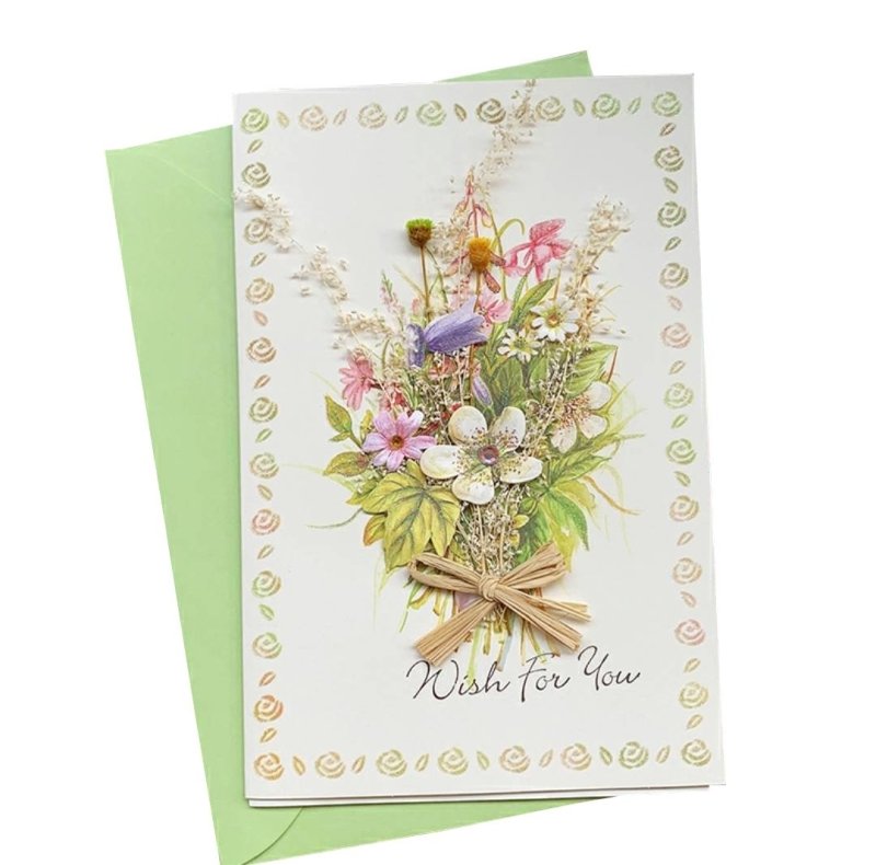 Dry Flowers Cards - New Series - Q&T 3D Cards and Envelopes