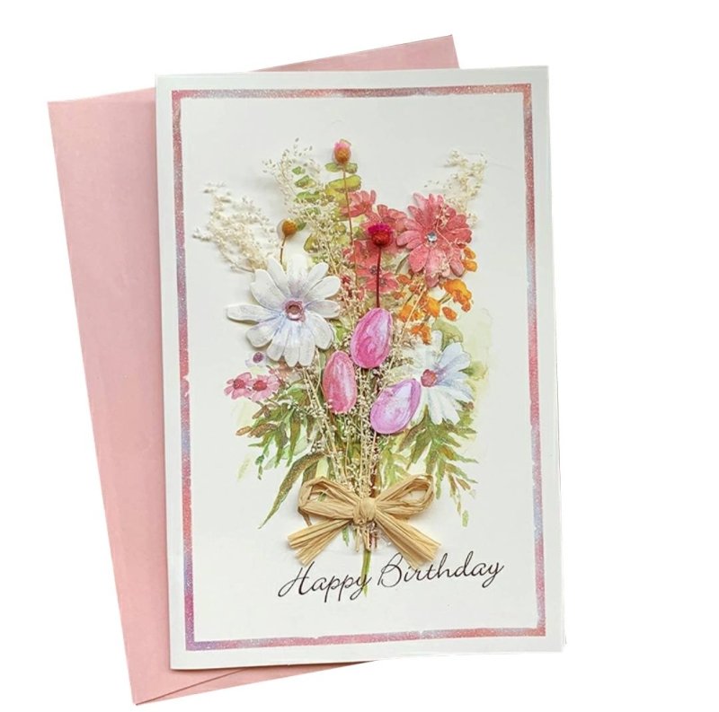 Dry Flowers Cards - New Series - Q&T 3D Cards and Envelopes