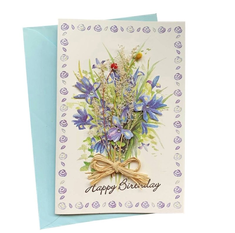 Dry Flowers Cards - New Series - Q&T 3D Cards and Envelopes