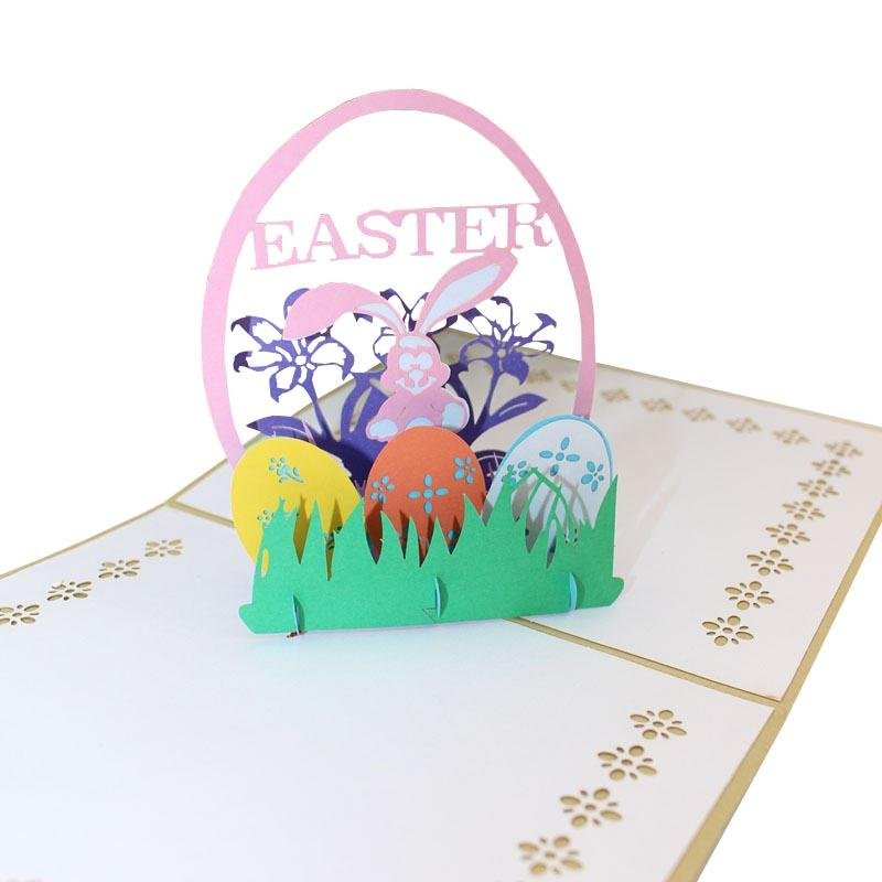 Easter Pop Up Card - Bunny in Basket - Q&T 3D Cards and Envelopes