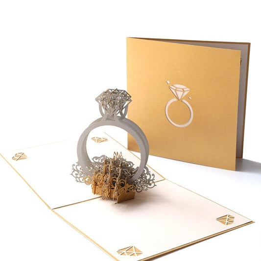 Engagement Ring Pop Up Card - Q&T 3D Cards and Envelopes