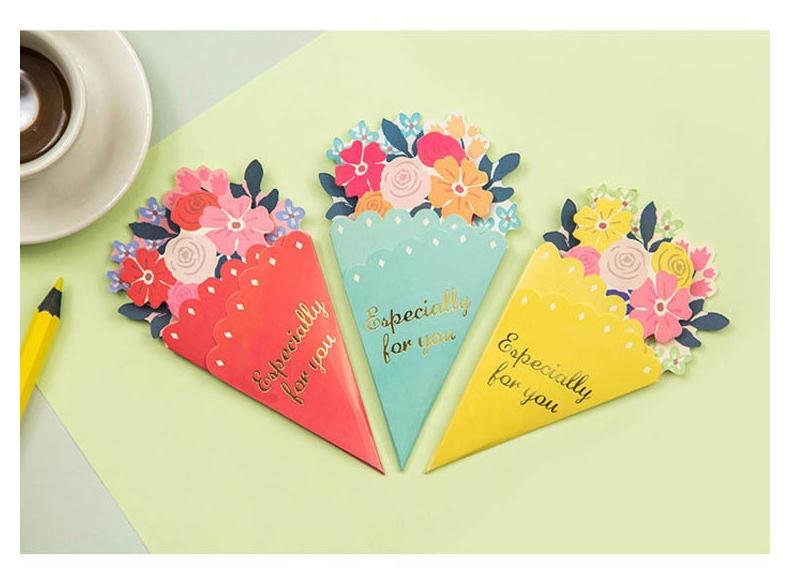 Especially For You Small Flower Bouquet Greeting Card - Q&T 3D Cards and Envelopes