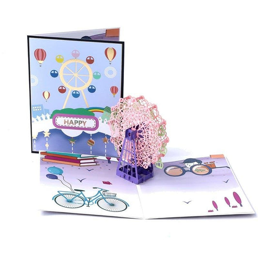 Ferris Wheel Pop Up Card - Happy - Q&T 3D Cards and Envelopes