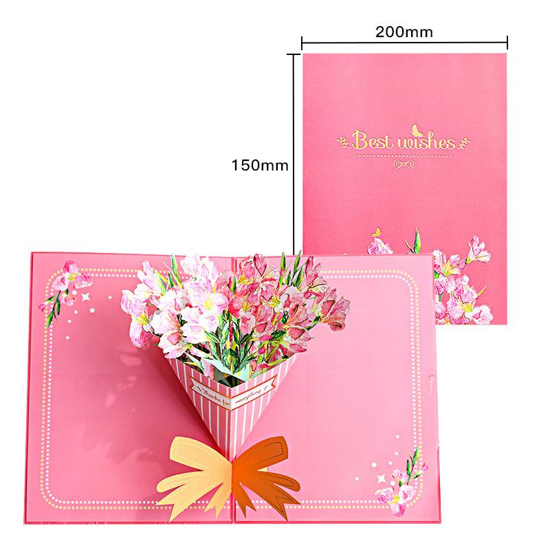 Flower Bouquet Pop Up Card - 3 Styles - Q&T 3D Cards and Envelopes