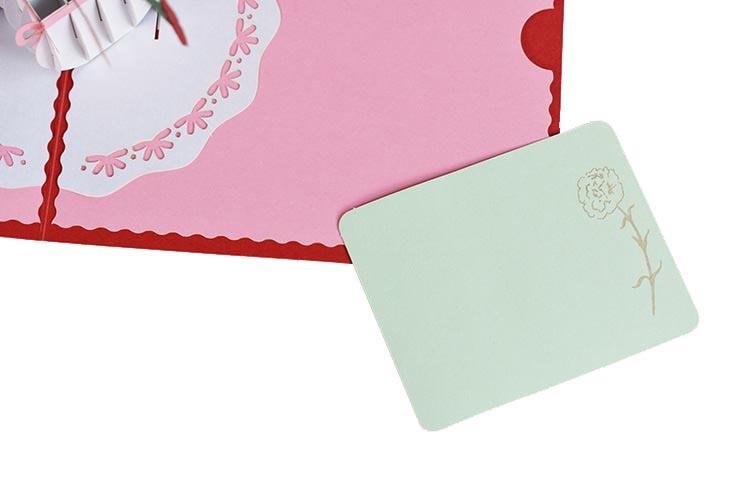 Flower Pop Up Card - Carnation - Q&T 3D Cards and Envelopes