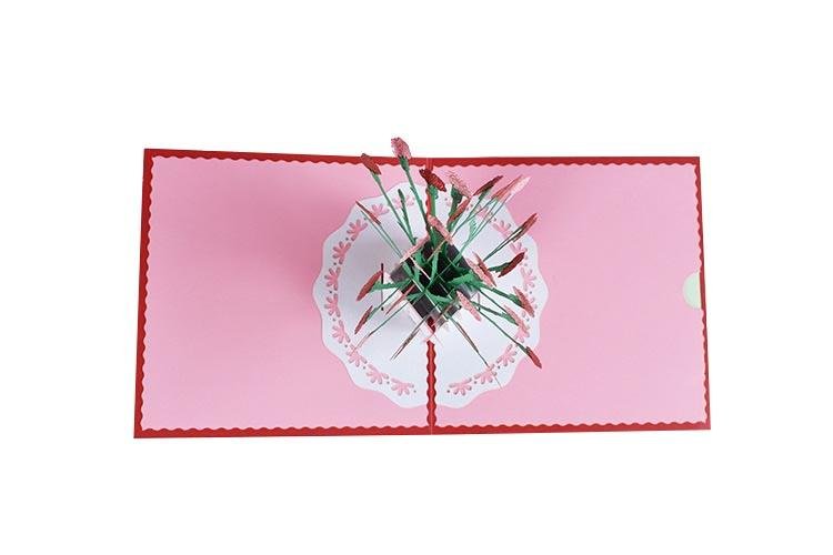 Flower Pop Up Card - Carnation - Q&T 3D Cards and Envelopes