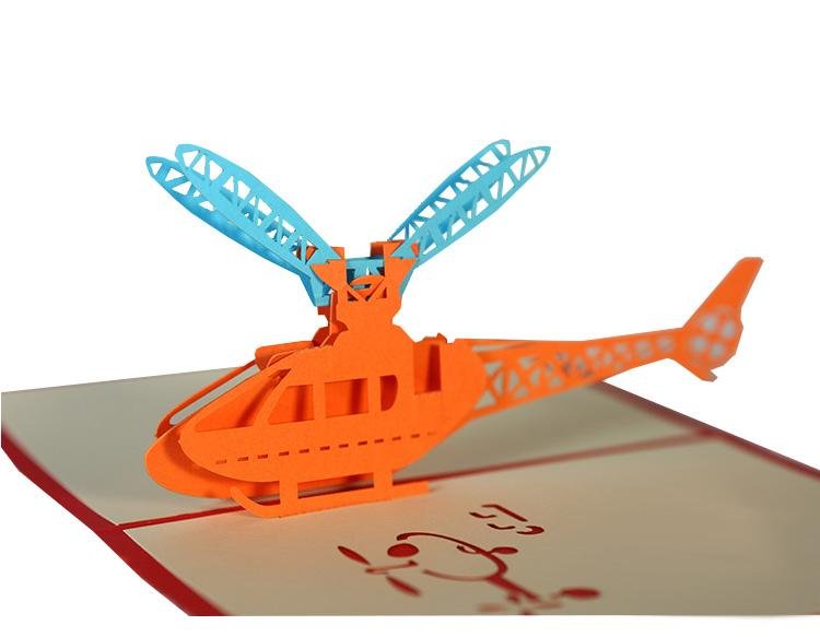 Helicopter Pop Up Card - Q&T 3D Cards and Envelopes