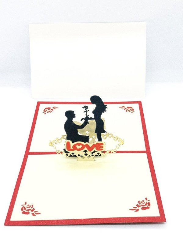 Love Pop Up Card - Engagement - Q&T 3D Cards and Envelopes