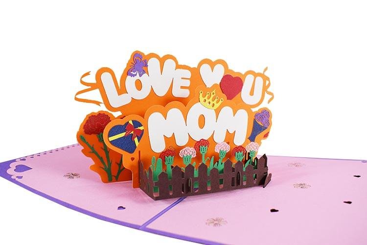 Love You Mom Pop Up Card - Q&T 3D Cards and Envelopes