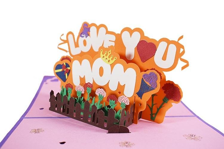 Love You Mom Pop Up Card - Q&T 3D Cards and Envelopes