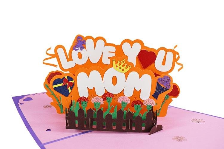 Love You Mom Pop Up Card - Q&T 3D Cards and Envelopes