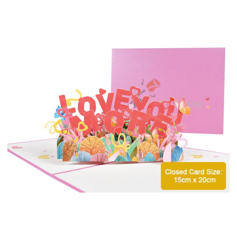 Love You More Romantic 3D Pop Up Card