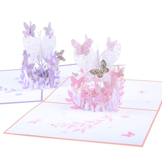 Magic Butterflies Pop Up Card | 2 Styles - Purple or Pink