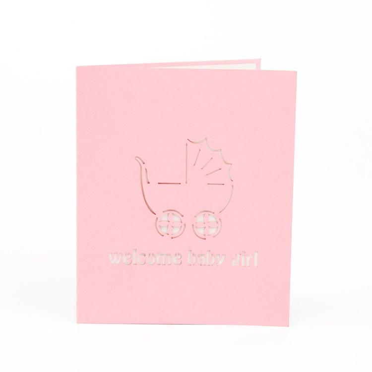 New Baby Pop Up Card in Blue or Pink - Q&T 3D Cards and Envelopes