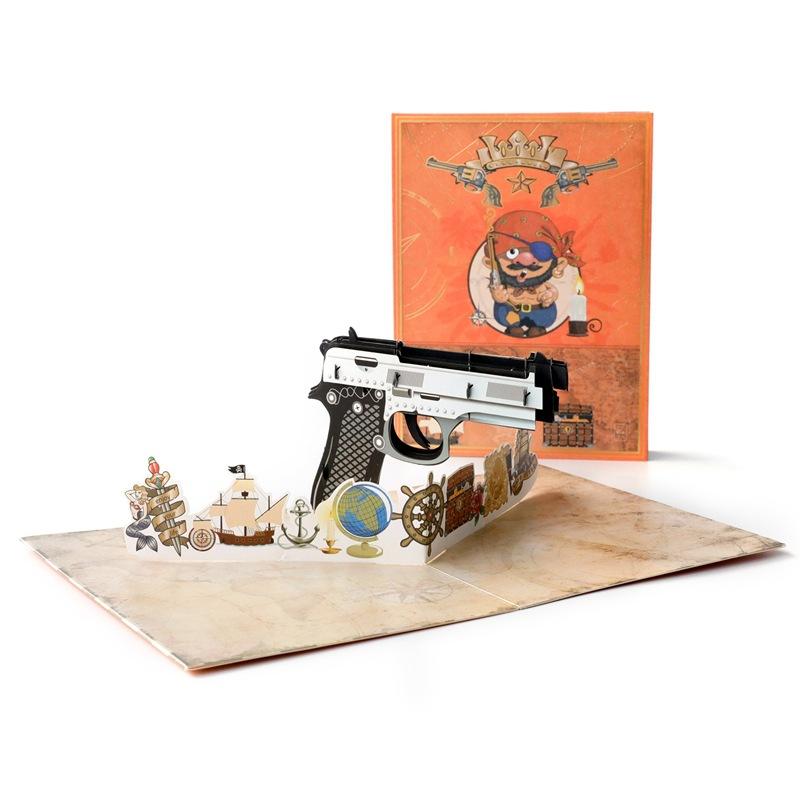 Pirates and Gun Pop Up Card - Q&T 3D Cards and Envelopes