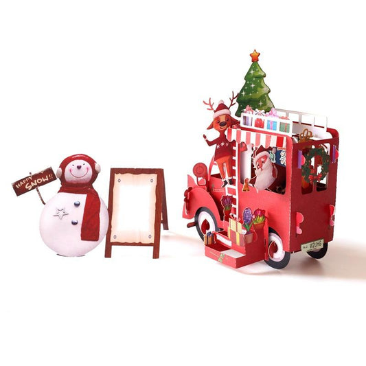 Red Christmas Truck 3D Card - Q&T 3D Cards and Envelopes