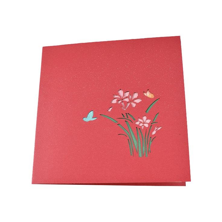 Red Daffodils Pop Up Card - Q&T 3D Cards and Envelopes