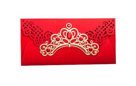 Red Money Envelope with Golden Diadem | Wedding Gift, Birthday Present | Money Wallet