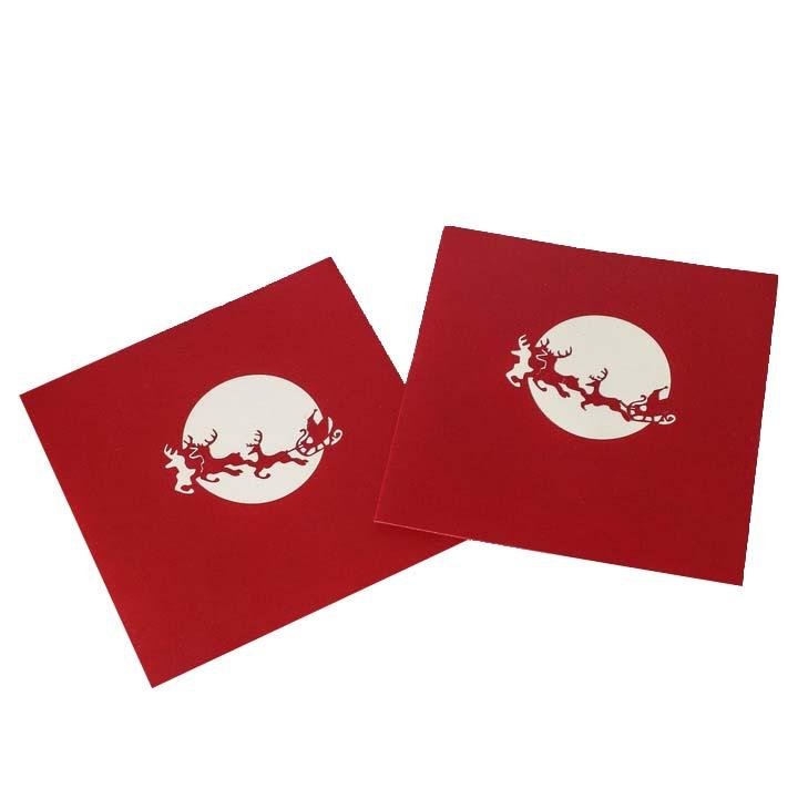 Santa in Sleigh Christmas Pop Up Card - Q&T 3D Cards and Envelopes