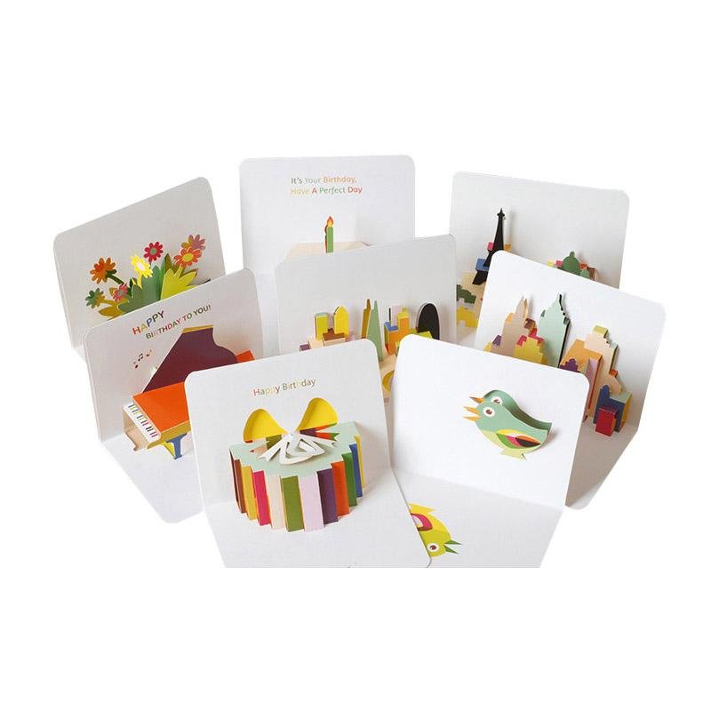 Set of 8 Birthday Pop Up Cards - Q&T 3D Cards and Envelopes