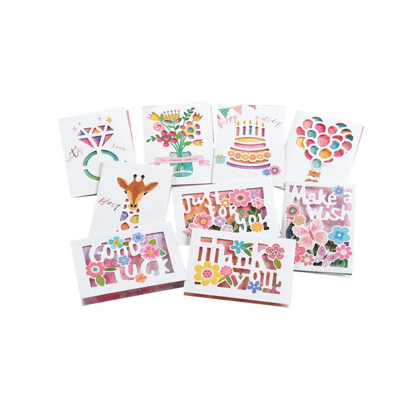 Set of 9 Mixed Hollow Cards - Q&T 3D Cards and Envelopes