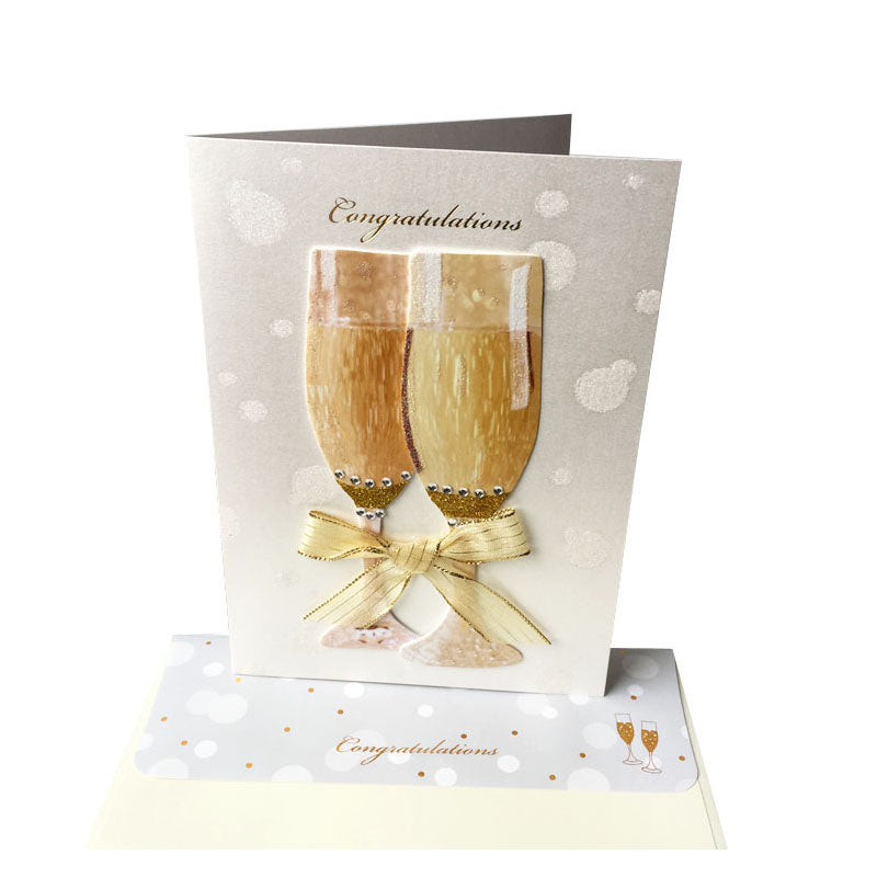 Champagne Glasses Congratulation Card