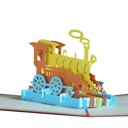 Steam Locomotive Pop Up Card - Q&T 3D Cards and Envelopes