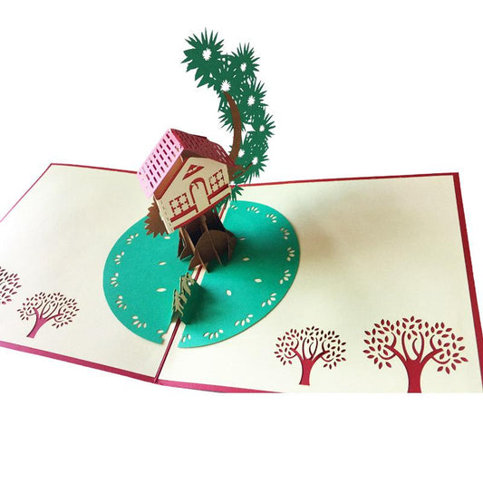 Tree House Pop Up Card - Q&T 3D Cards and Envelopes