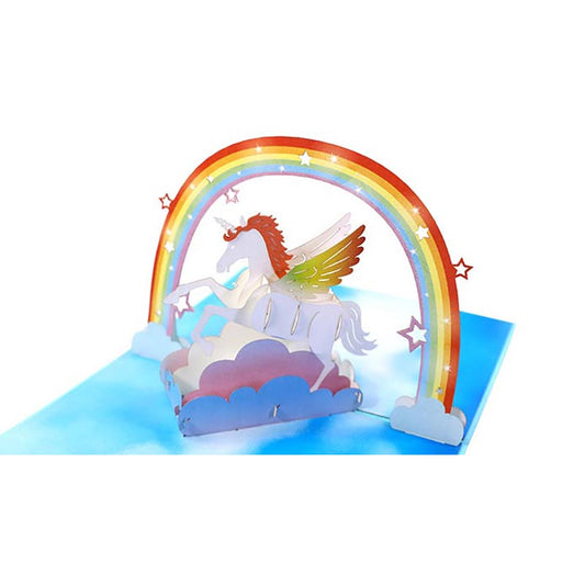 Rainbow Wings Unicorn Pop Up Card