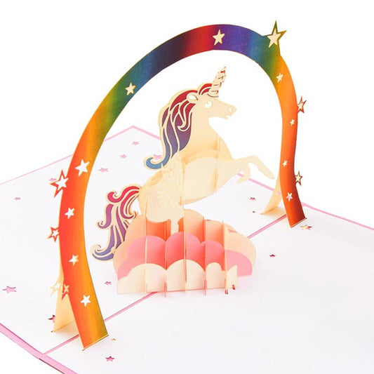  Pink Unicorn Pop Up Card