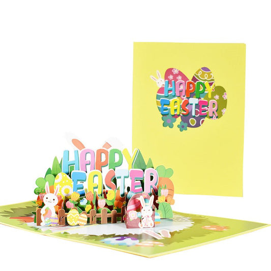 Yellow Easter Pop Up Card - Q&T 3D Cards and Envelopes